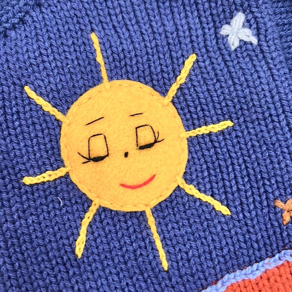 🌵🐓☀️ Desert Farm Scene Emboidered Patched Zip-Up Hooded Sweater w/Pockets KIDS 6 - Picture 4 of 7